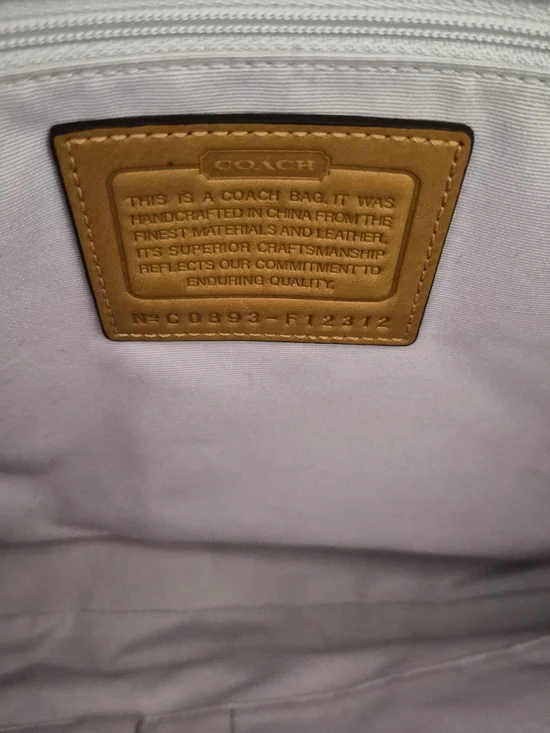 Coach Lilac Signature Canvas Shoulder Bag with Tan Leather Trim - Picture 4 of 4